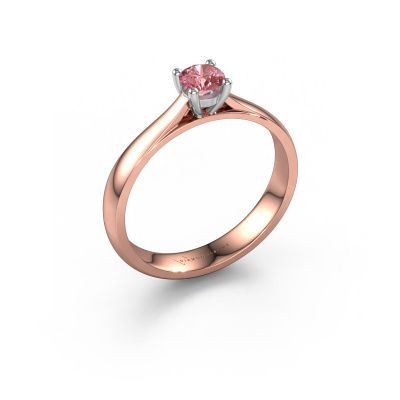 Engagement ring Sam 585 rose gold pink lab grown diamond 4.2 mm