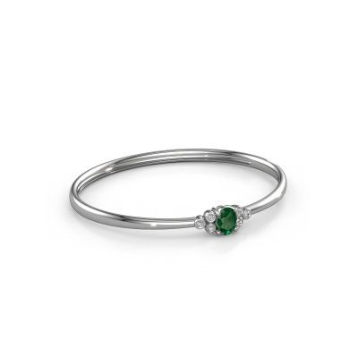 Bangle Lucy 585 white gold emerald 8x6 mm