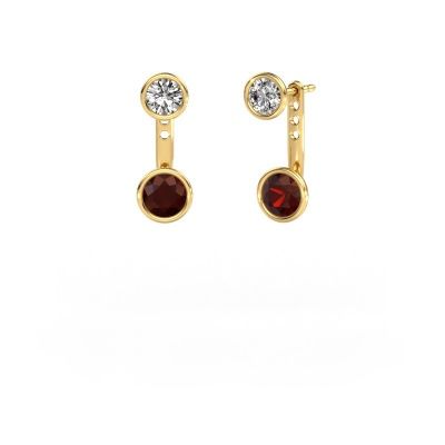 Boucles d'oreilles Halle 585 or jaune grenat 6 mm