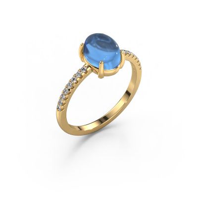 Ring Becky 585 gold blue topaz 7x5 mm
