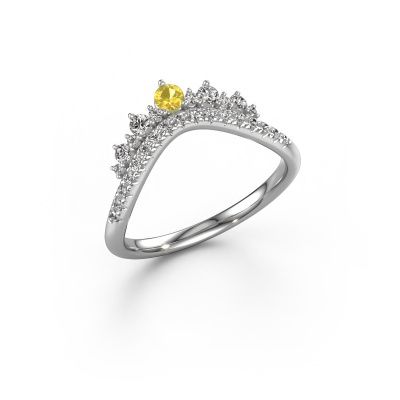 Stackable ring Nica D 585 white gold yellow sapphire 2.7 mm