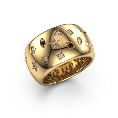 Ring Sasha 2 585 gold black diamond 0.188 crt