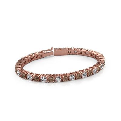 Bracelet tennis Karin 5 mm 750 or rose diamant brun 17.00 crt