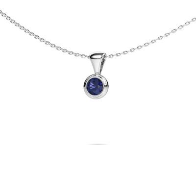 Pendant Lieke 585 white gold sapphire 4 mm