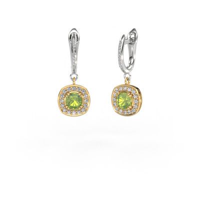 Drop earrings Marlotte 2 585 gold peridot 5 mm
