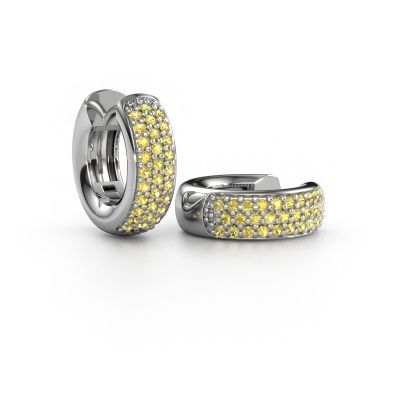 Créoles Lana 585 or blanc saphir jaune 1.1 mm