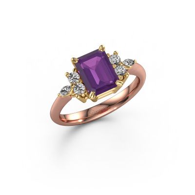 Ring Sade 585 Roségold Amethyst 8x6 mm