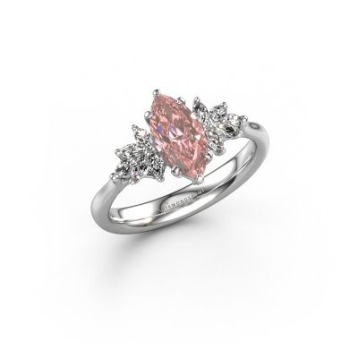 Engagement ring Fiona MRQ 950 platinum pink lab grown diamond 10x5 mm