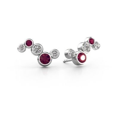 Earrings Ryan 585 white gold rhodolite 4 mm