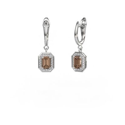 Pendants d'oreilles Dodie 1 950 platine diamant brun 0.70 crt