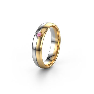 Wedding ring WH0221L35X 585 gold pink sapphire ±0.20x0.06 in