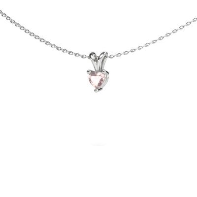 Necklace Garnet 950 platinum morganite champagne 4 mm