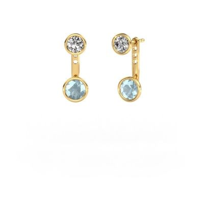 Boucles d'oreilles Halle 585 or jaune aigue-marine 6 mm