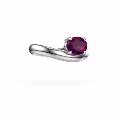 Engagement ring Floor OVL 950 platinum rhodolite 8x6 mm