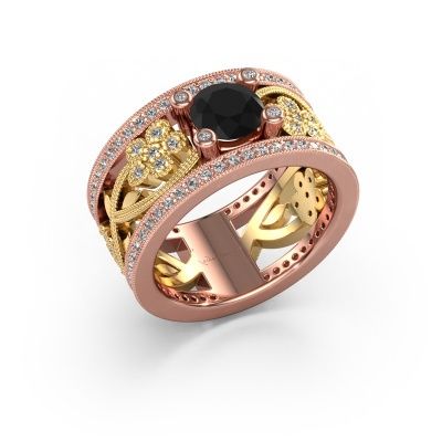 Ring Severine 585 rose gold black diamond 1.565 crt