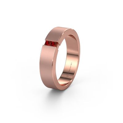Wedding ring WH2136L15E 585 rose gold garnet ±0.20x0.1in