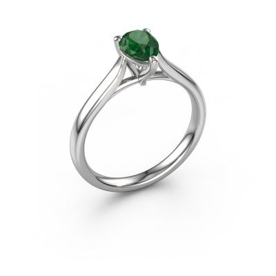 Verlovingsring Mignon PER 1 950 platina smaragd 7x5 mm