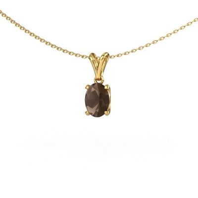 Hanger Sam OVL 585 goud rookkwarts 8x6 mm