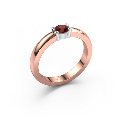 Ring Yasmin 1 585 Roségold Granat 4 mm