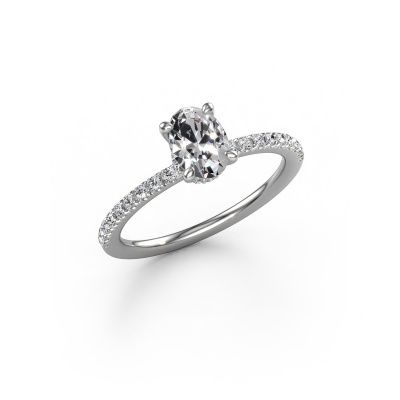 Engagement ring Crystal OVL 4 950 platinum lab grown diamond 0.94 crt