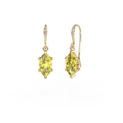 Drop earrings Laurie MRQ 2 585 gold yellow lab grown diamond 10x5 mm