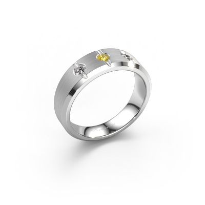 Bague pour homme Remco 950 platine saphir jaune 2.7 mm