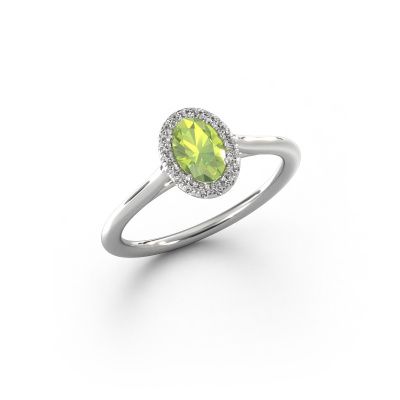 Verlobungsring Seline ovl 1 585 Weißgold Peridot 6x4 mm