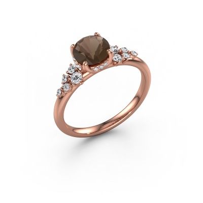 Verlobungsring Emma RND 585 Roségold Rauchquarz 6.5 mm