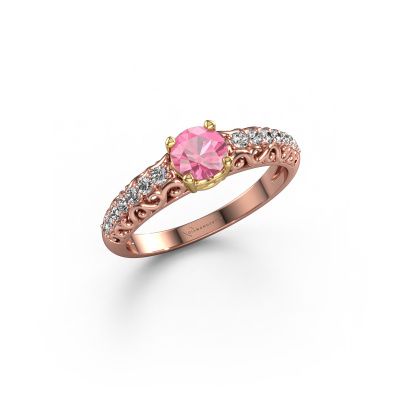 Engagement ring Mellie 585 rose gold pink sapphire 5 mm