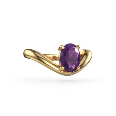 Engagement ring Femke OVL 585 gold amethyst 8x6 mm