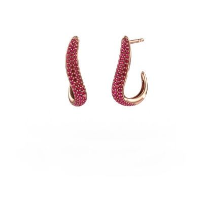 Boucles d'oreilles Dina 2 585 or rose rubis 0.8 mm