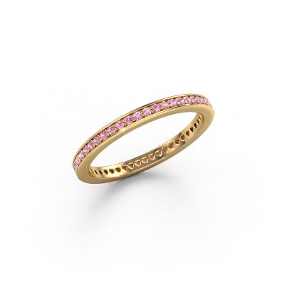 Stackable ring Elvire 1 585 gold pink sapphire 1.1 mm