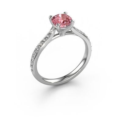 Engagement ring Mignon rnd 2 950 platinum pink lab grown diamond 6 mm