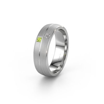 Wedding ring WH0250L26BM 585 white gold peridot ±0.24x0.08 in