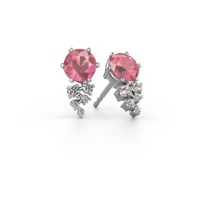 Earrings Royce 585 white gold tourmaline pink 6 mm