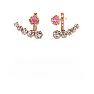 Boucles d'oreilles Wendy 585 or rose saphir rose 5 mm