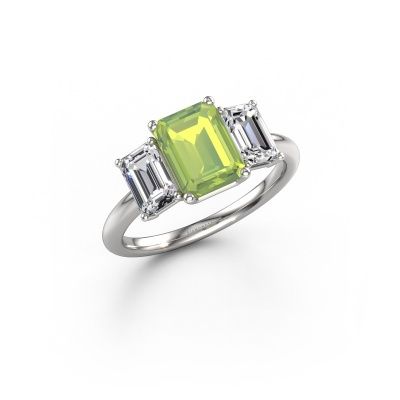 Engagement ring Sandra 950 platinum peridot 8x6 mm