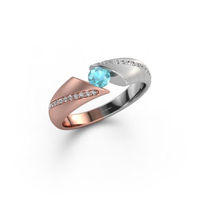 Ring Hojalien 2 585 Roségold Blau Topas 4.2 mm