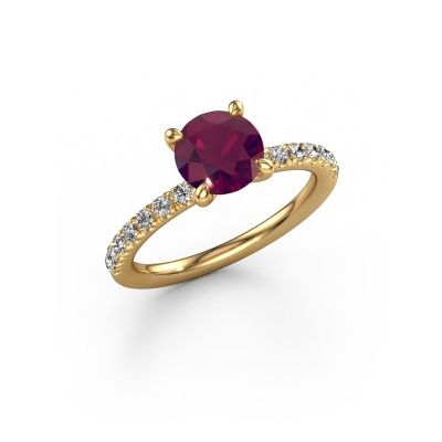 Verlobungsring Crystal RND 2 585 Gold Rhodolit 7 mm