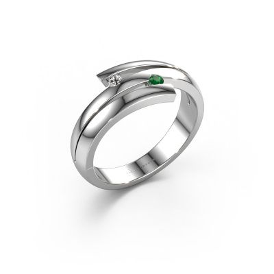 Ring Dena 585 white gold emerald 2 mm