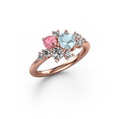 Ring Veronica 585 rose gold aquamarine 5.4 mm