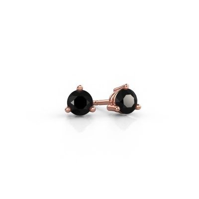 Clous d'oreilles Somer 585 or rose diamant noir 0.48 crt