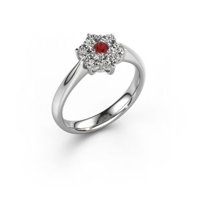 Promise ring Chantal 1 950 platinum ruby 2.4 mm
