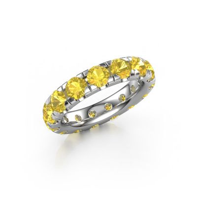 Stackable ring Jackie 4.2 950 platinum yellow sapphire 4.2 mm
