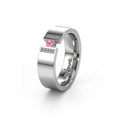 Wedding ring WH2096L16C 950 platinum ±0.24x0.09in pink sapphire