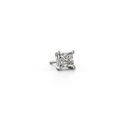 Men's earring Dave SQR 585 white gold diamond 0.50 crt