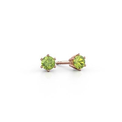Earrings Fay 585 rose gold peridot 4.2 mm