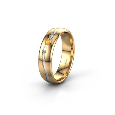 Friendship ring WH0907L35X 585 gold citrin ±5x1.4 mm