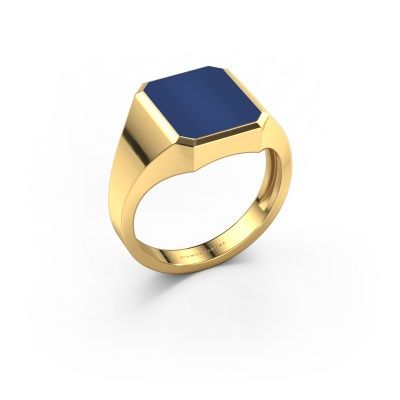 Chevalière Lars 2 light 585 or jaune lapis lazuli 12x10 mm