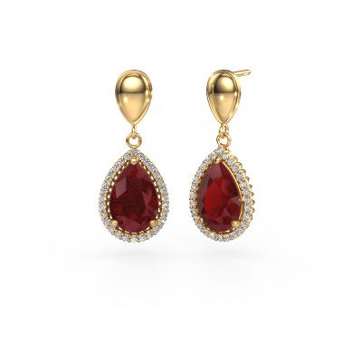 Pendants d'oreilles Tilly per 1 585 or jaune rubis 12x8 mm